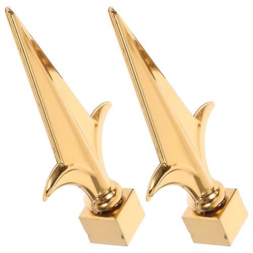 Toddmomy Fleuron De Mât De Drapeau en Acier Inoxydable Doré 22x22 Cm pour Décoration Extérieure Jardin, Capuchon Effilé Résistant Aux Intempéries, Accessoires pour Clôture De Jardin Panier 2 Pièces