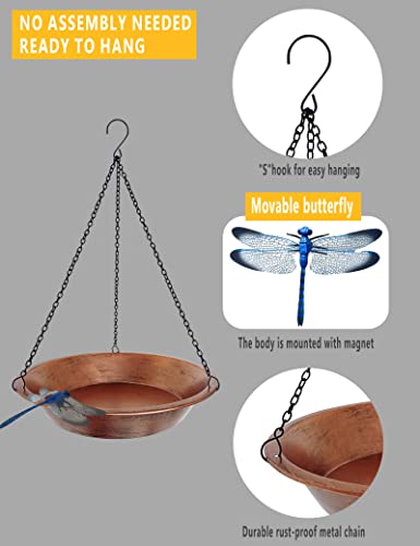Hanging-Bird-Bath-for-Outdoor-Antique-Copper-Metal-Bird-Feeder-Birdbath-Bowl-with-17-Rust-Proof-Black-Chains-for-Garden-Backyard-Decor Hanging Bird Bath for Outdoor Antique Copper Metal Bird Feeder Birdbath Bowl with 17 Rust Proof Black Chains for Garden Backyard Decor