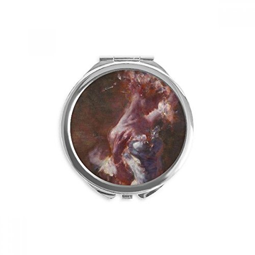 Miroir maquillage de poche portable multicolore au fini peinture à l'huile