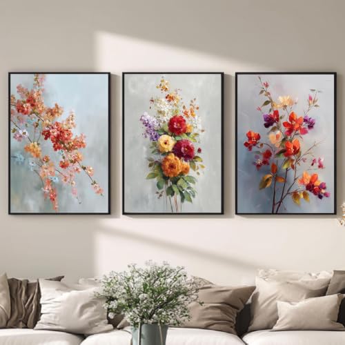 Impression sur toile art affiche fleurs pour decoration chambre