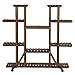 Yaheetech Scaffale Porta Piante Vasi da Interno Esterno Espositore Porta-Fiori in Legno con Ruote Fioriera a 9 Ripiani Verticale Balcone Giardino 124,5 x 33 x 120 cm