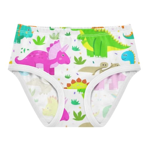 Cotton Girls Underwear Toddler Cute Colorful Dinosaurs White Cute Panties Girl Bright Briefs Underpants 2t