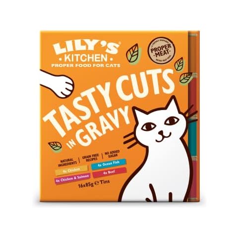 Lily's Kitchen Adult Wet Cat Food 16 x Tins (85g) - Tasty Cuts in Gravy mixed Multipack Cover