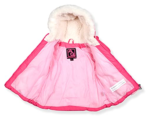 Arctic Quest Little Girls Bib Snow Pants and Ski Jacket Water-Resistant Snowsuit For Kids Winter Jacket For Girls, Quartz, 18 Months