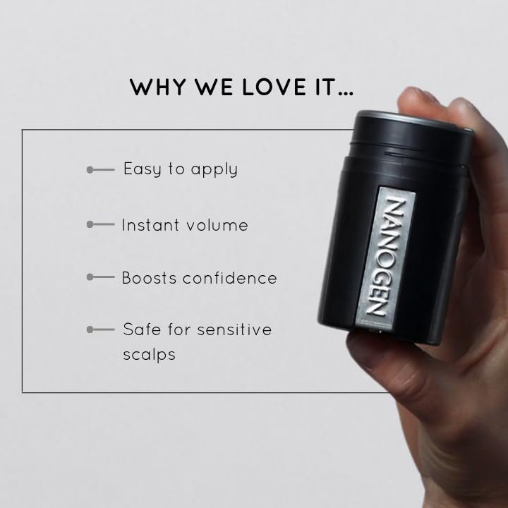 Nanogen Instant Thickening Hair Fibres Light Brown 30g- Natural Keratin fibers cover thinning hair and hair loss, extensions, alopecia, thicker, fuller hair instantly.