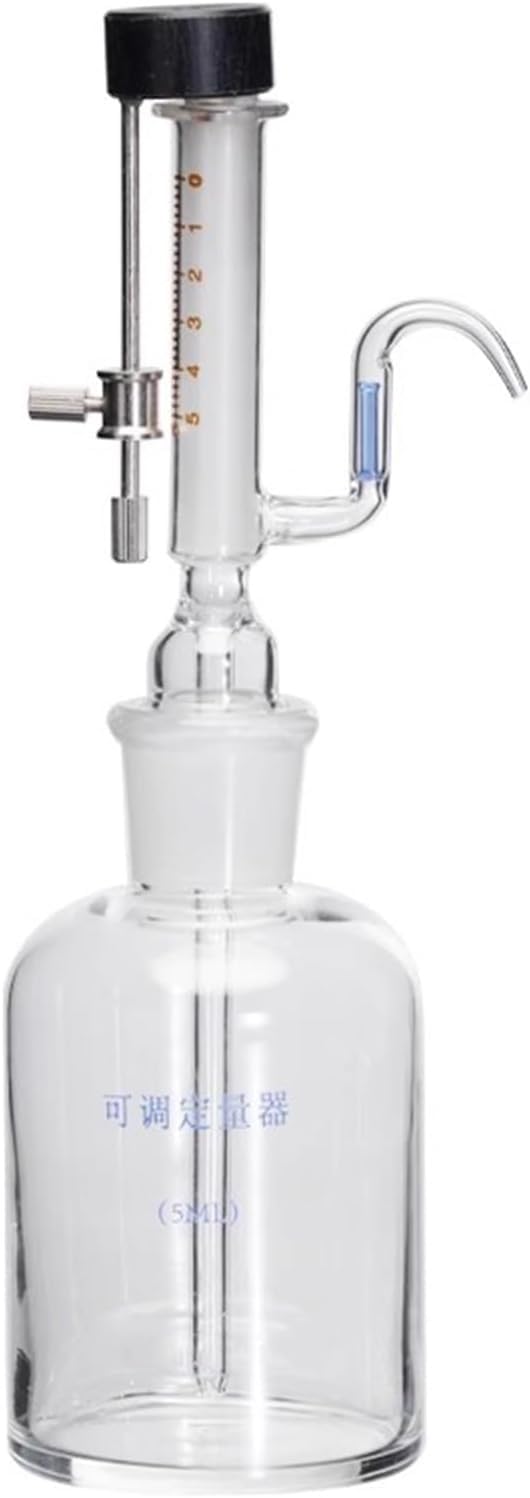 Szklana Butelka Z Pipetą, Mikroregulowany Dozownik Cieczy Ze Stalowym Pokrętłem, 125 Ml-250 Ml, Szklany Dozownik Z Gwintem I Precyzyjną Skalą Do Precyzyjnych Pomiarów Laboratoryjnych(1-125ml)