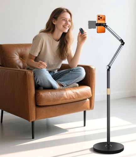 Arsoer Phone Floor Stand, Cell Phone Stand with Flexible Arm