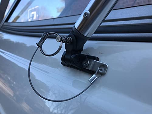 Mizugiwa Bimini Top Release Pin W/ Drop Cam & Spring 1/4" X 1" Grip - Lanyard Prevents Loss Pack Of 2 #TOP2