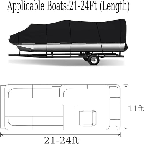 Housse de ponton 17-20ft en toile marine 210D bleue robuste
