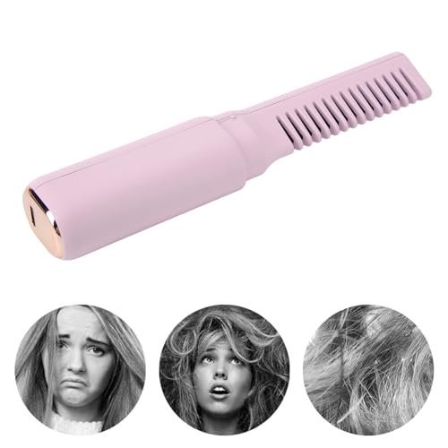 Mini plancha recargable inalámbrica para cabello morada miniatura 2