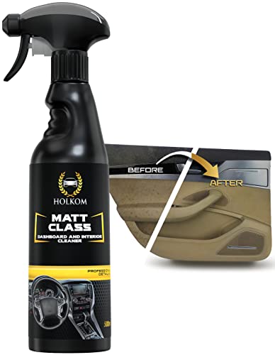 HOLKOM - Nettoyant Plastique Voiture Interieur | Nettoyage Voiture Interieur | Nettoyant Tableau de Bord Voiture | Effet Satiné Anti-Poussière (Brillant Naturel) | Nouvelle Odeur | Matt Class | 500ml Cover