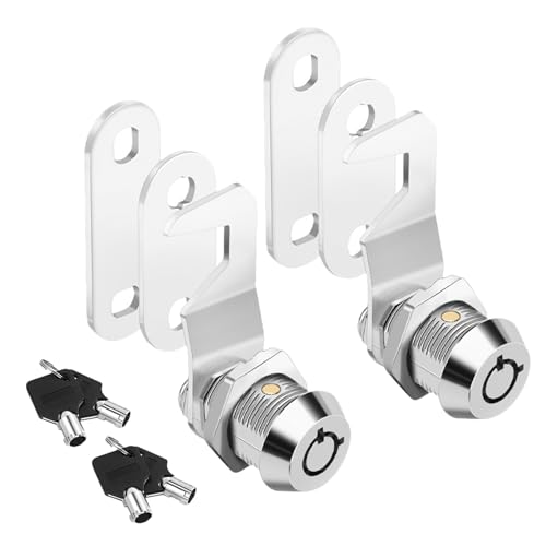 FEMONGY cerradura buzon universal 2 piezas bombin buzon aprobadas por PTT cerradura taquilla vestuario 17mm cerradura taquilla, Buzón 4 llaves, suministrado con 6 placas de cierre diferentes