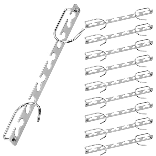 H&S 10pcs Wardrobe Clothes Wonder Hanger Hooks Organiser Magic Closet Coat Clothing Organiser Hanging Hangers Metal (Pack of 10)