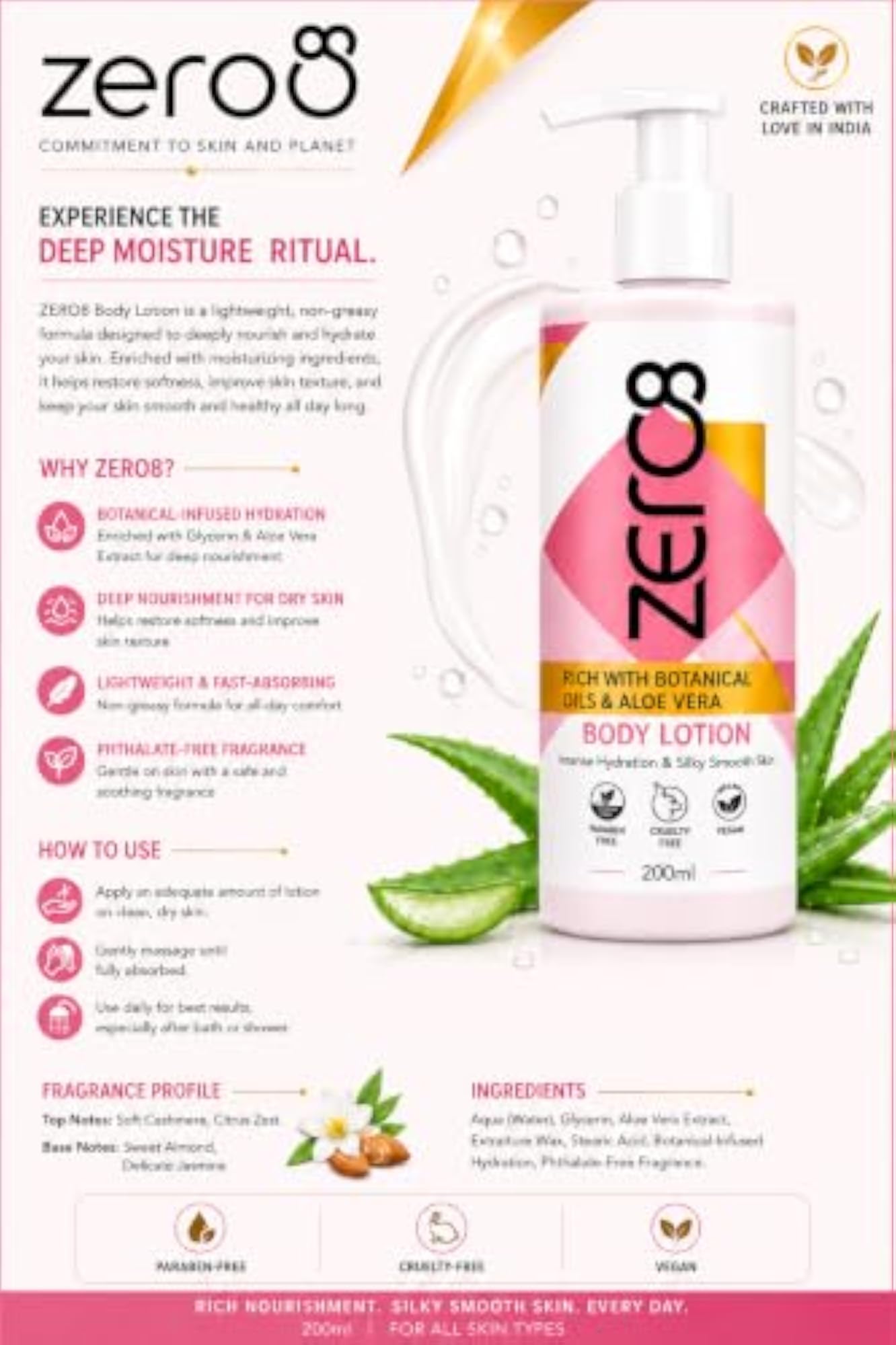 Moisturizing Body Lotion with Aloe Vera, 200ml