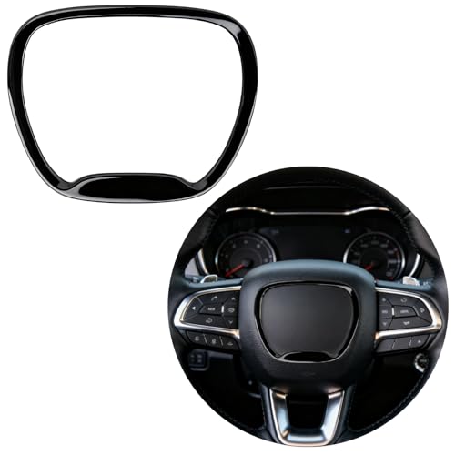 CAMTOVGCA Central Control Steering Button Frame Trim Compatible with Dodge Challenger Durango Charger 2015-2025, Steering Wheel Control Trim Cover Car Interior Decoration Accessories