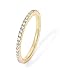 PAVOI 14K Yellow Gold Plated 925 Sterling Silver Stackable CZ Ring for Women | Thin Band for Stacking | Simulated Diamond Eternity Wedding Band | Size 7.5