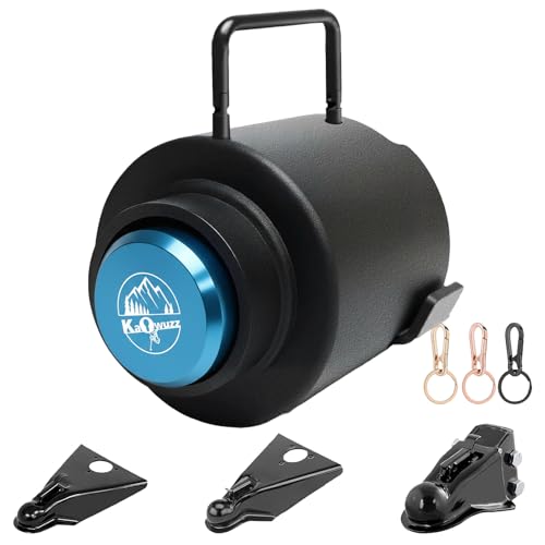Kaowuzz Trailer Lock Heavy Duty Trailer Ball Lock Fits 2 5/16-Inch Couplers Anti-Theft Anti-Smashing Secures Safety Chains Solid Steel Towing Hitch Accessories for RV Cargo Boat (with Handle)