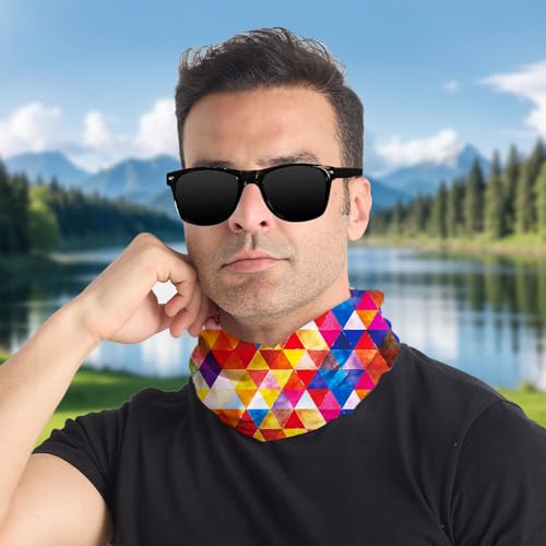 Geometric Pattern Neck Gaiter Versatile Face Cover for Outdoor Activities4