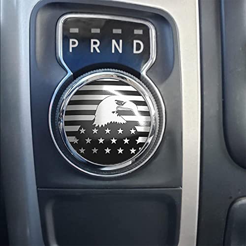 CONGCONG for Dodge Ram Chrysler Durango Traveler American Shifter Knob Cover Eagle Stainless Steel Decal Compatible with Chrysler 200/300, Pacifica,Dodge Durango, Voyager, Ram 1500 2500 (Eagle)