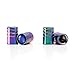 iJDMTOY 4pc Tuner Racing Style Neo Chrome Aluminum Tire Valve Caps (Cylinder Shape)