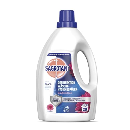 Sagrotan Wäsche-Hygienespüler Duftedition – Desinfektionsspüler für hygienisch saubere und frische Wäsche – 4 x 1,5 l Reiniger