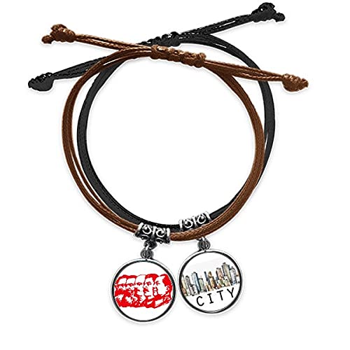 Bracelet marxisme Chine Rouge en cuir Sidi et cordelette tressée pour collectionneur