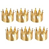 Genérico Anillos para Servilletas Dorados en Forma de Tiara, Juego de 6 Piezas Metálicas para Decoración de Mesa, Servilleteros Elegantes para Bodas y Cenas Festivas