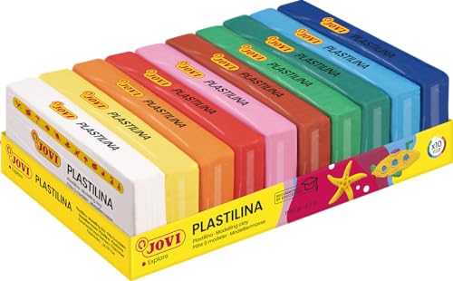 Jovi - Bandeja de plastilina, 10 pastillas, 150 g, colores surtidos (71/10S)