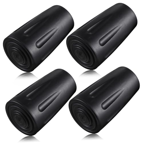 HOODANCOS 4個トレッキングポール用 ラバーキャップ 交換用 滑り止め 耐磨耗 製 取り付け簡単 アウトドア用 ストック保護キャップ