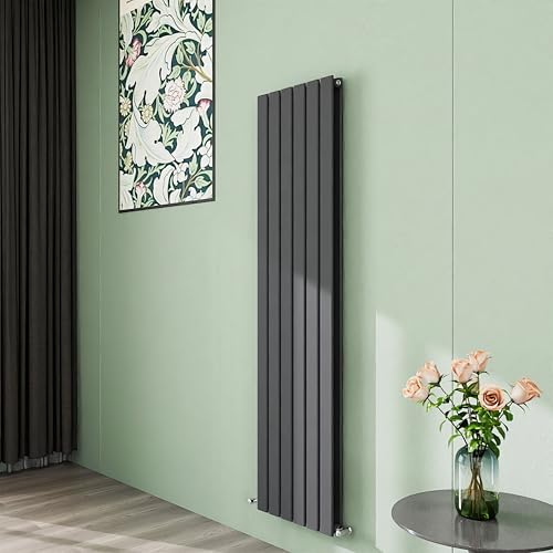 Simple Bathroom 1600×408mm Vertical Panel Designer Radiator Anthracite Double Flat Panel Central Heating Radiators