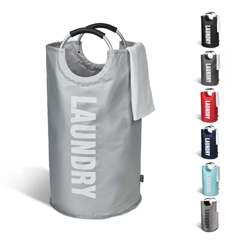 KEPLIN Collapsible Large Laundry Basket - Grey, 82 L | Folda