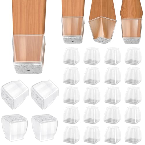BALEINE 24PCS Silicone Chair Leg Floor Protectors for Hardwood Floors
