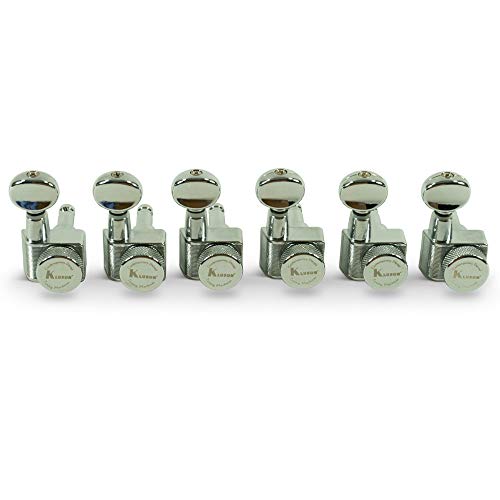 Kluson 6-In-Line Contemporary 2-Pin Tuners For Fender Guitars, Chrome #TOP14