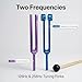 Crystal Healing Tuning Fork Set with Healing Crystals, Purple and Blue Set, Storage Pouch,Multi-Frequency Tuning Fork Kit for Sound Therapy, Meditation,Chakra Balancing, and InstrumentTuning