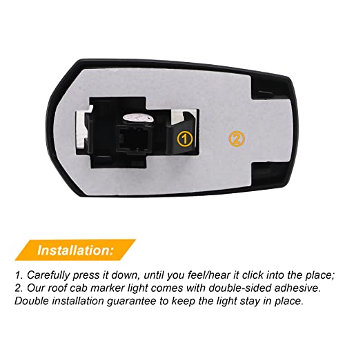 Shinefit Led Cab Marker Light Compatible With F250 F350 F450 F550 Super Duty 2017-2022, 5Pcs Amber Top Roof Running Clearance Light Assembly 264343Bk #TOP2