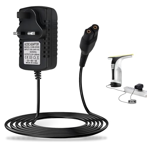5.5V Charger for Karcher Window Vac Cleaner WV50 WV60 WV5 WV1 WV75 Replacement Charger Cable for Karcher WV2 WV2 Premium WV5 WV55 WV60 Plus WV70 Plus Window Vac Cleaner Charging Plug Power Lead