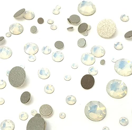 WHITE OPAL (234) 144 pcs Swarovski 2058/2088 Crystal Flatbacks rhinestones nail art mixed with Sizes ss5, ss7, ss9, ss12, ss16, ss20, ss30