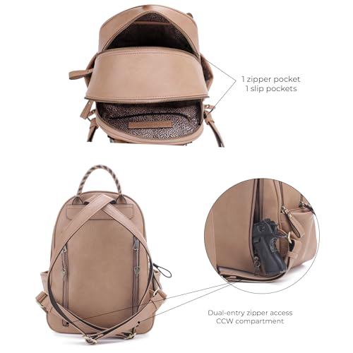 JESSIE & JAMES Women's Large Multi Compartments Fashion Concealed Carry Backpack|TP4
