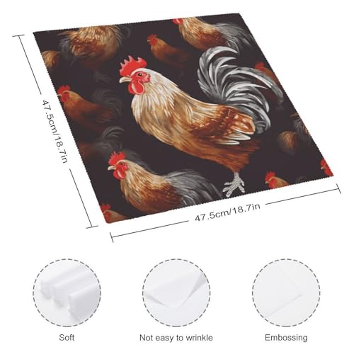 Servilletas de tela cuadradas de poliéster 47.5x47.5 cm pack 4 miniatura 2
