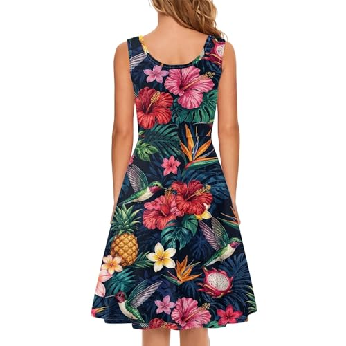 Image of TOADDITDO Womens Summer Sleeveless Tank Dress with 2 Side Pockets XS-4XL Plus Size