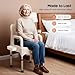 32.6 in H Bedside Commodes Chair, Portable Toilet Chair W/Pu-Coated Double-Bucket + Brush + Trash Bags + Motion-Sensor Light, Height Adjustable Commode Toilet for The Elderly, Disabled. (Grey White)