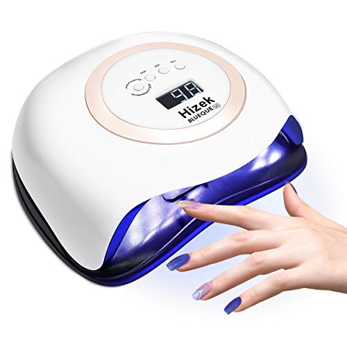 Nageltrockner lampe, Hizek 120W Gel UV LED Lamp für Nägel, Nagellampe mit 4 Timer 42 LEDS, Infrarot Sensor, Abnehmbarer Magnetplatte, Tragbare UV Lampe für Gel Nagellack Maniküre/Pediküre