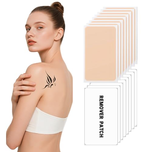 Tattoo Cover Up Patch - 8Pcs Waterproof & Breathable Skin Concealer for Tattoos/Scars/Bruises with Remover sticker, 0.02mm Ultra Thin, Natural Looking, Stays 7 Days, Flexible & Cuttable