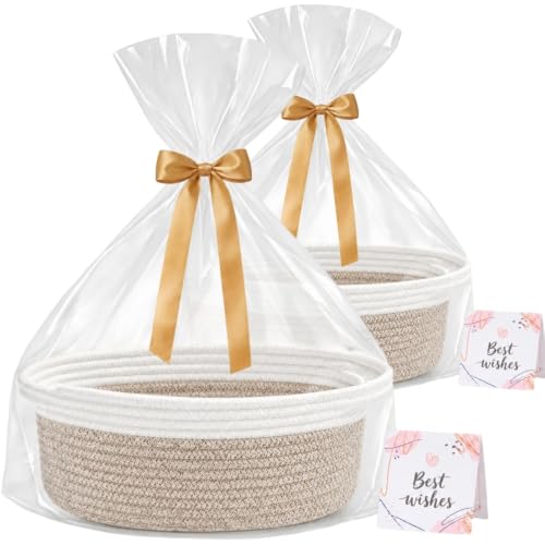 Image of Kodomoore Gift Baskets Empty, 2-Pack Small Baby Shower Baskets for Gifts