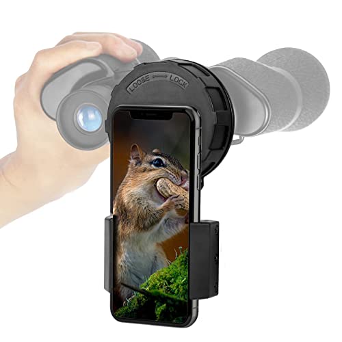 Solomark Universal Upgrade Cell Phone Adapter Mount, Quick Aligned Smartphone Digiscoping Adapter For Monocular Binoculars Spotting Scope,Spring Type Stretchable Clip For All Brands Of Smartphone #TOP5