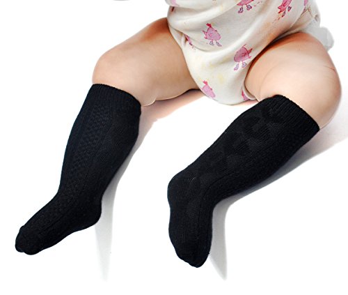 Image of Epeius Unisex-Baby Seamless Cable Knit Knee High Socks (Pack of 3 /6)