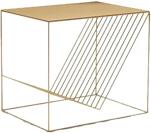 INDIDECOR 381122 MODERN DESIGNER COFFEE TABLE/SOFA SIDE TABLE/BEDSIDE TABLE/BALCONY TABLE/CORNER TABLE/CENTER TABLE/METAL TABLE - GOLDEN