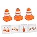 BRIGHTFUFU 6pcs Boys and Girls Simulation Traffic Signs Mini Roadblock Toys Orange Road Cones for Play
