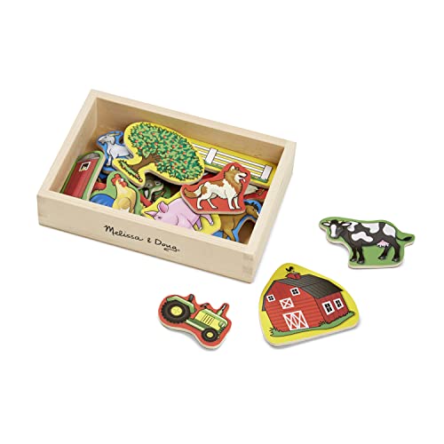 Melissa & Doug 9279 20 Wooden Farm Magnets In A Box - Cute Barnyard Animal Fridge, Refrigerator Magnets thumb #3