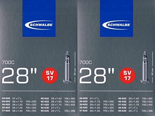 2X Schwalbe SV 17 Schlauch 28 622 Ventil: Französisch Sclaverand SV17 28 Zoll